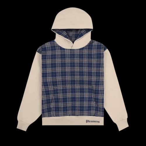 Pleasures Career Contrast Plaid Hoodie 'Tan'
