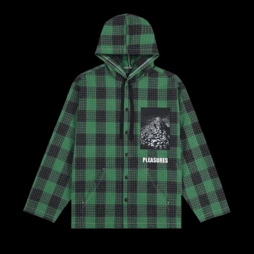 Pleasures Virtual Hooded Shirt 'Green'