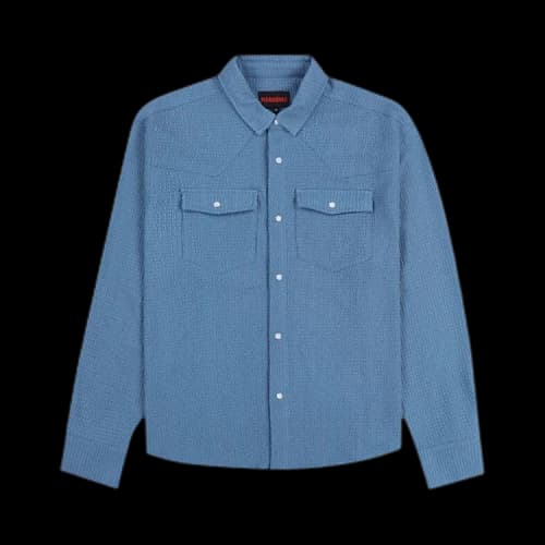 Pleasures Hive Western Shirt 'Blue'