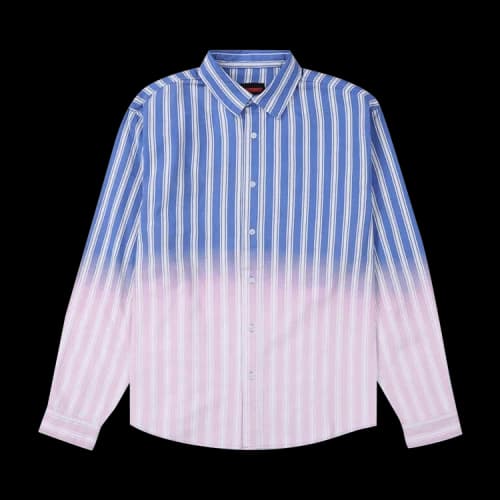 Pleasures Fade Button Down Long-Sleve Shirt 'Blue'