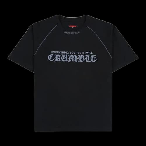 Pleasures Crumble Heavyweight Raglan Tee 'Black'
