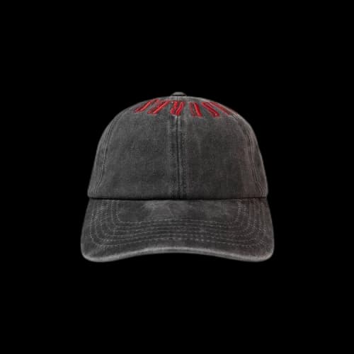 Pleasures Onyx Crown Washed Cap 'Black/Red'