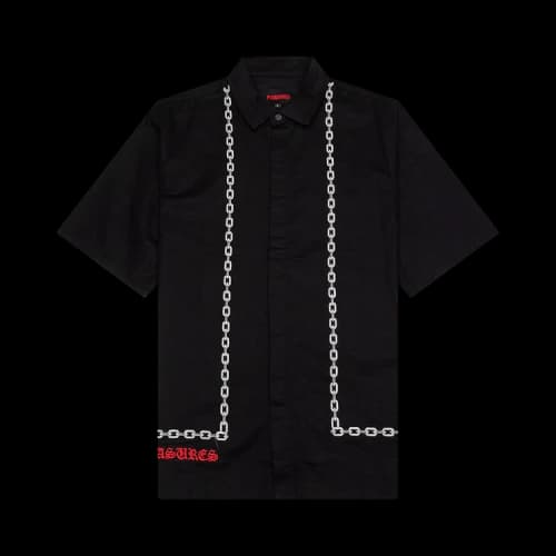 Pleasures Chain Button Up Shirt 'Black'