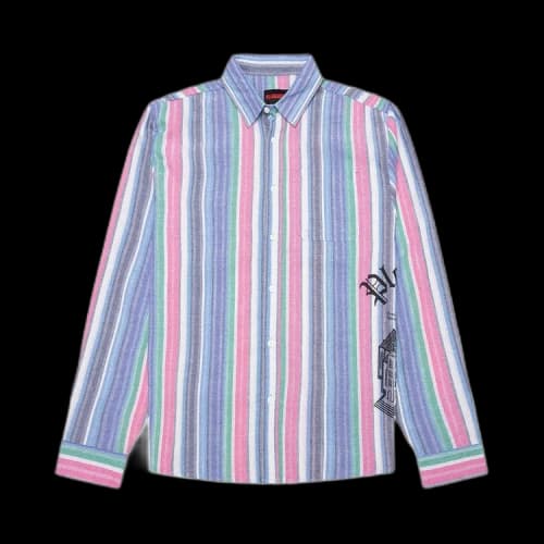 Pleasures Chapel Long-Sleeve Button Up Shirt 'Blue'