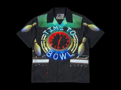 Pleasures Time Bowling Button Up Shirt Black