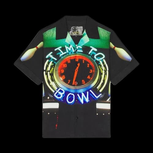 Pleasures Time Bowling Button Up Shirt 'Black'