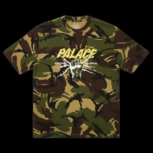 Palace Shocking Behaviour T-Shirt 'Woodland Camo'