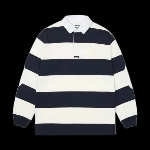 Palace Elbow Stripe Rugby 'White/Navy'