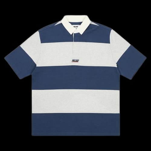 Palace Wide Rugby Polo 'Marl/Navy'