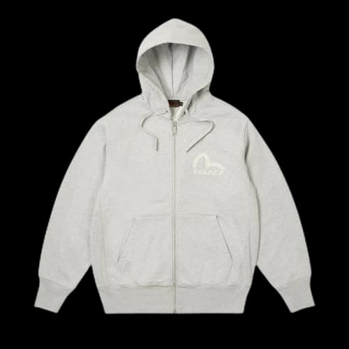 Palace x Evisu Zip Hood 'Grey Marl'
