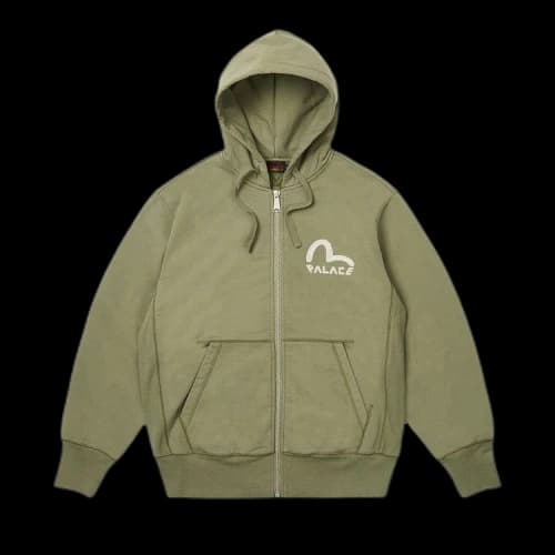 Palace x Evisu Zip Hood 'Olive'