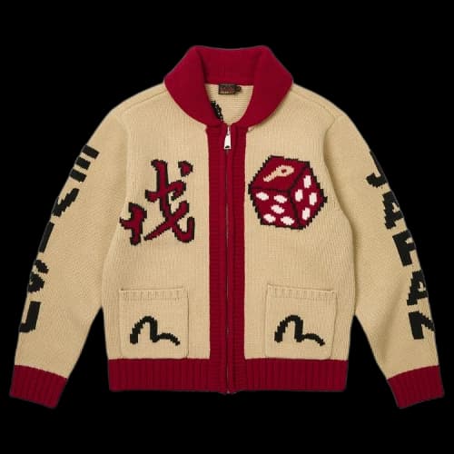 Palace x Evisu Dice Cowichan Knit 'Cream'
