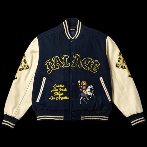 Palace Saints Varsity Jacket 'Navy'