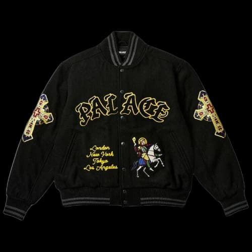 Palace Saints Varsity Jacket 'Black'