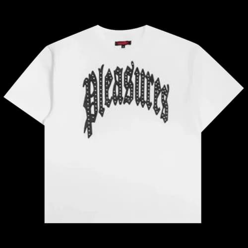 Pleasures Twitch Studded Crewneck T-Shirt 'White'