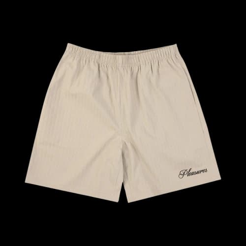Pleasures Fortunate Textured Stripe Active Shorts 'Beige'