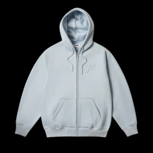 Palace Thermal Embossed P3 Zip Hood 'Faint Blue'