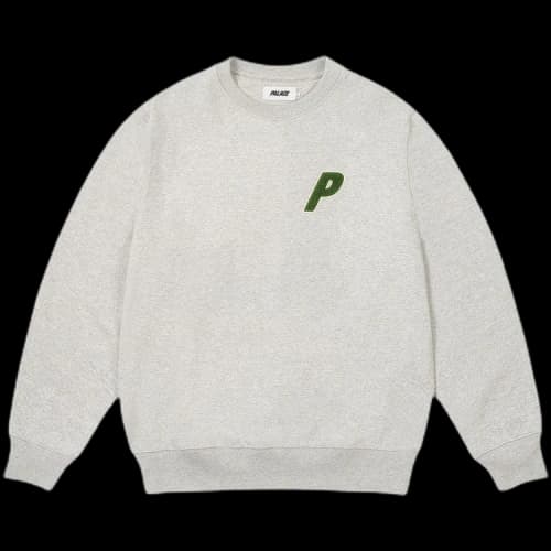 Palace Chenille Tri-Ferg Crew 'Grey Marl'