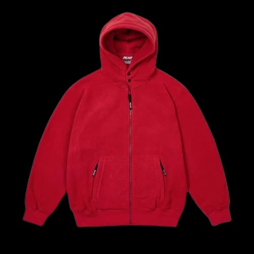 Palace Polartec Lazer Zip Hood 'Tomato Red'