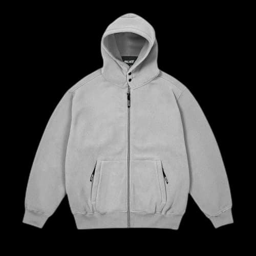 Palace Polartec Lazer Zip Hood 'Concrete Grey'