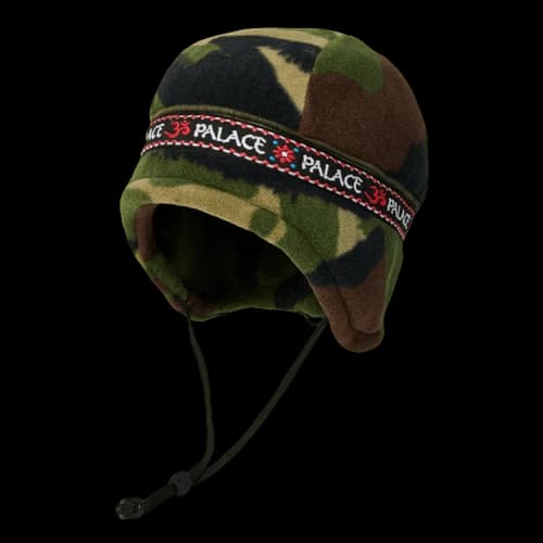 Palace Polartec Om Earflap Beanie 'Woodland Dpm'