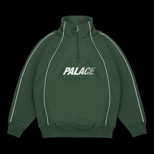 Palace Fast Logo 1/4 Zip 'Racey Green'