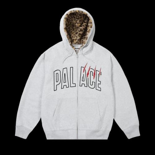 Palace Claw Zip Hood 'Grey Marl'
