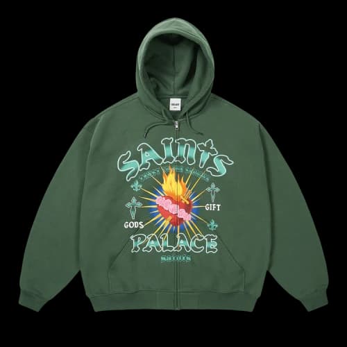 Palace Gods Gift Zip Hood 'Racey Green'