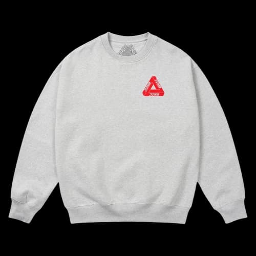 Palace Fukuoka Tri-Ferg Crew 'Grey Marl'