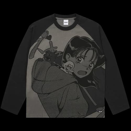 Palace Rear View Raglan Long-Sleeve 'Black/Mono'