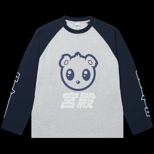 Palace Kawaii Raglan Long-Sleeve 'Grey Marl'