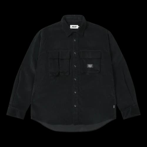 Palace Double Pocket Cord Overshirt 'Black'