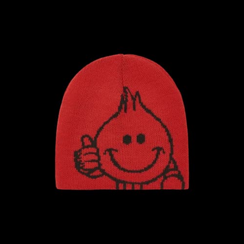 Palace World Industries Reverso Nein Cuff Beanie 'Red/Black'