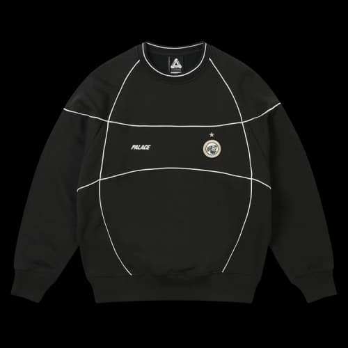 Palace Pro Team Piped Crew 'Black'