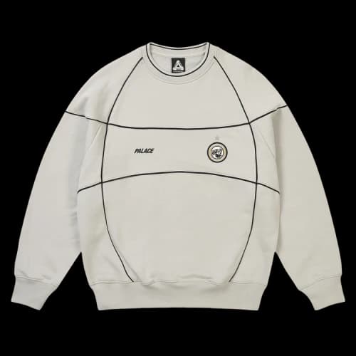 Palace Pro Team Piped Crew 'Concrete Grey'