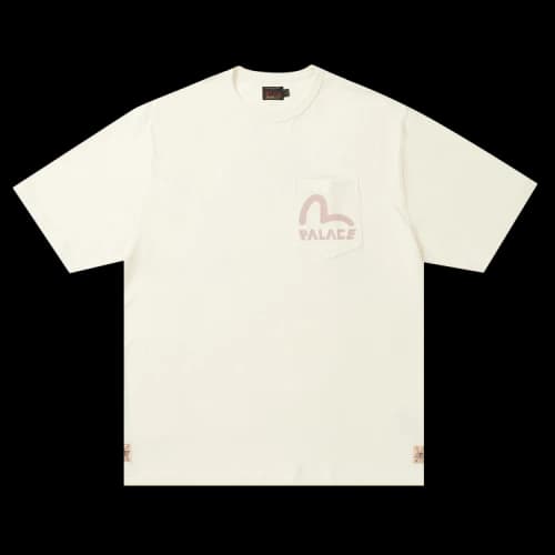 Palace x Evisu Heavy Wash T-Shirt 'Off White'