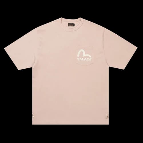 Palace x Evisu Heavy Wash T-Shirt 'Misty Pink'