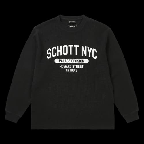 Palace x Schott Waffle Long-Sleeve 'Black'