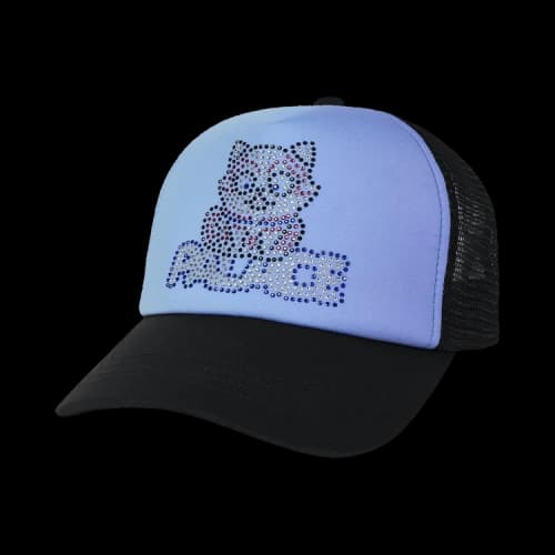 Palace Kitty Rhinestone Trucker 'Black'
