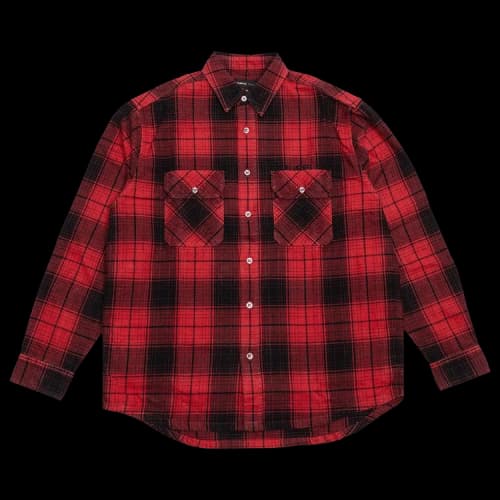 PURPLE BRAND Plaid Flannel Long-Sleeve Shirt 'Red'
