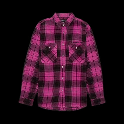 PURPLE BRAND Plaid Flannel Long-Sleeve Shirt 'Pink'