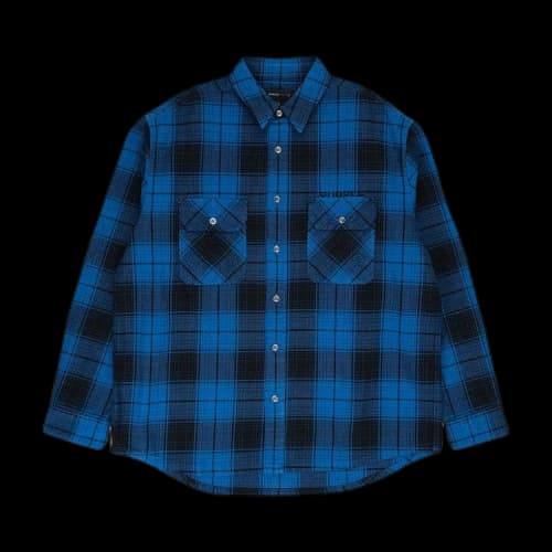 PURPLE BRAND Plaid Flannel Long-Sleeve Shirt 'Blue'