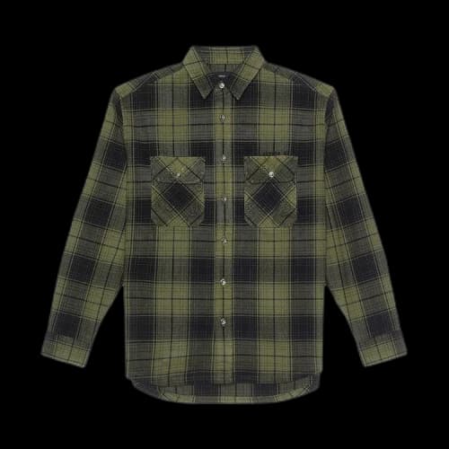 PURPLE BRAND Plaid Flannel Long-Sleeve Shirt 'Green'
