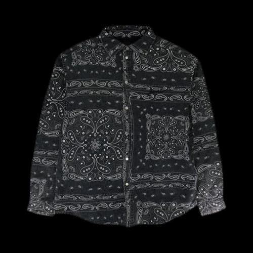 PURPLE BRAND Bandana Print Long-Sleeve Shirt 'Black'