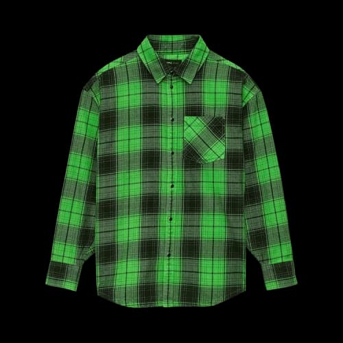 PURPLE BRAND Plaid Western Shirt 'Green'