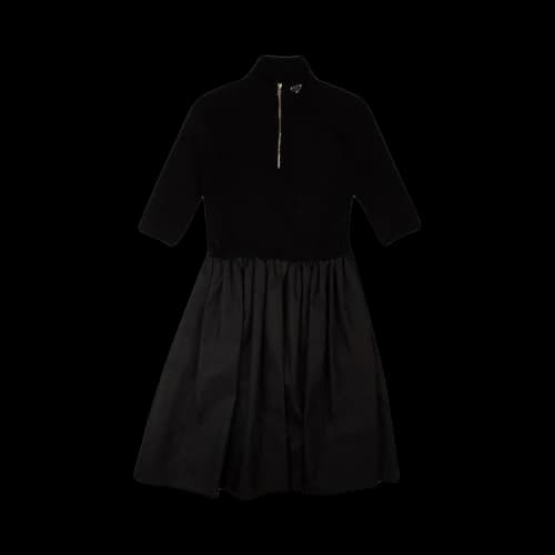 Prada Nylon And Knit Midi Dress 'Black'