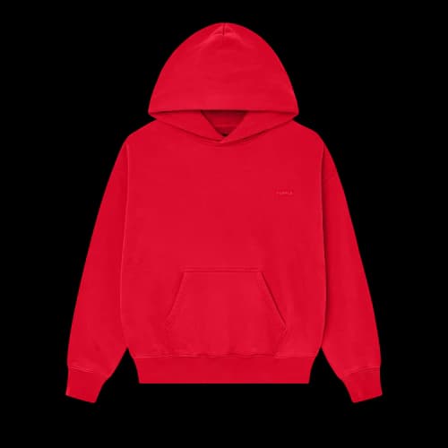 PURPLE BRAND Fleece Pullover Hoodie 'Red'