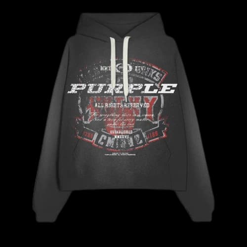 PURPLE BRAND Fleece Pullover Hoodie 'Black'