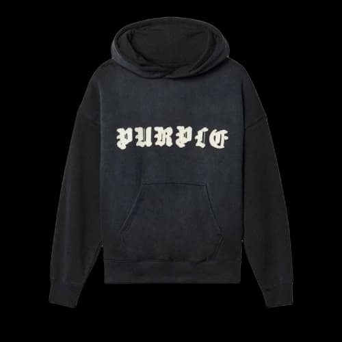 PURPLE BRAND Gothic Appliqué Hoodie 'Black'