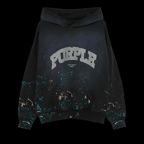 PURPLE BRAND Logo-Print Hoodie 'Black'